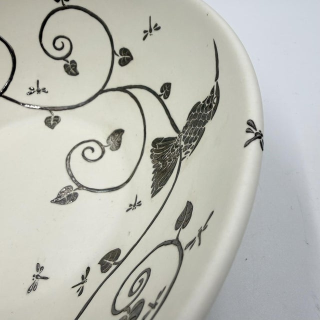 1980s Emilia Castillo Taxco, Pure Silver & Porcelain Hummingbird Serving Bowl For Sale - Image 14 of 18