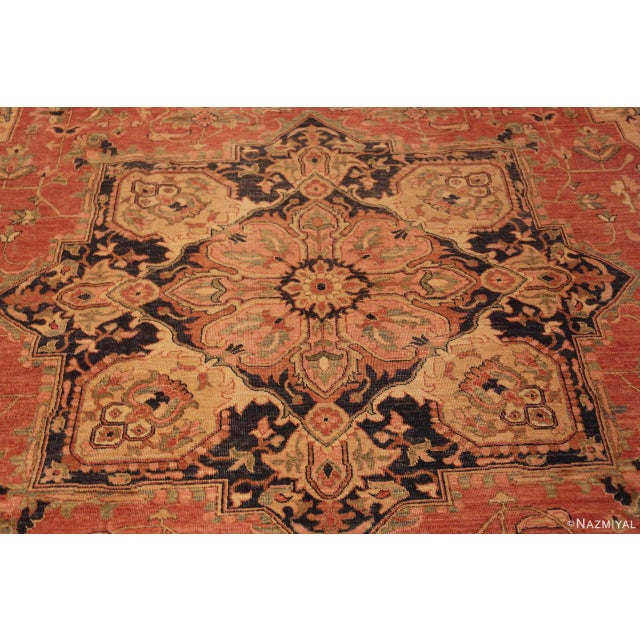 Classic Persian Heriz Medallion Design Modern Room Size Rug For Sale In New York - Image 6 of 6
