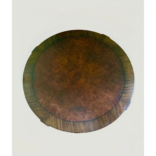 Karges Furniture Karges Directoire Style Carved Round Coffee Table With Gilt For Sale - Image 4 of 12