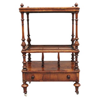 19th-Century Burr Walnut Canterbury For Sale