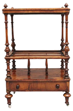 19th-Century Burr Walnut Canterbury