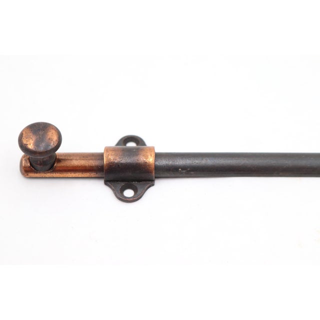 Traditional Vintage 12.5 In. Steel Japanned Door Surface Bolt For Sale - Image 3 of 4
