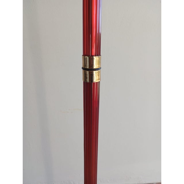 Fluted Murano Glass and Brass Floor Lamp, Italy, 1970s For Sale - Image 4 of 11