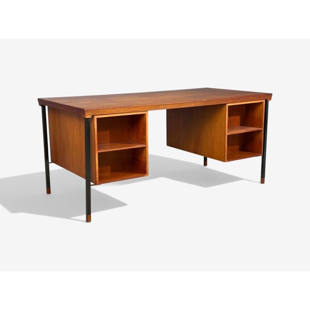 Peter Hvidt & Orla Mølgaard-Nielsen, Executive Desk, Teak, Steel, Denmark, 1959 For Sale - Image 16 of 17