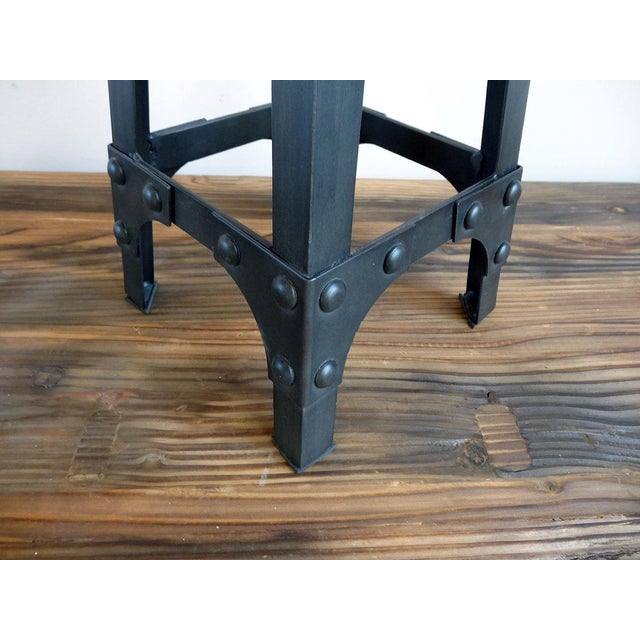 Industrial Iron Mesh Table Lamp For Sale - Image 4 of 5
