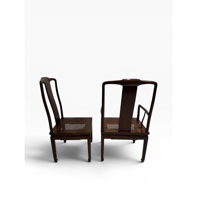 Set of 6 Henredon Hollywood Regency Chinoiserie Mahogany & Cane Dining Chairs, Circa 1970s For Sale - Image 14 of 16