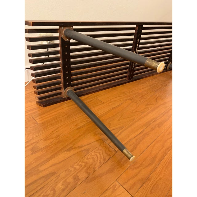 Mid Century Modern Wood Slat Bench From Nasco Yugoslavia For Sale - Image 11 of 13