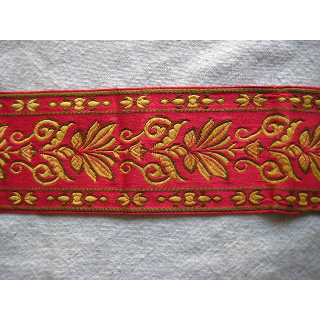 French Lyon Silk Napoleon III Style 27 Yard Trim Roll For Sale - Image 6 of 7