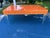 Wood Mid-Century Modern Style High-Gloss Orange Lacquered Wood and Lucite Greek Key Coffee Table by Julio Jimenez For Sale - Image 7 of 17