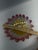 1970s Vintage Art Deco Style Iridescent Ruffled Amber & Magenta Glass Bowl For Sale - Image 5 of 5