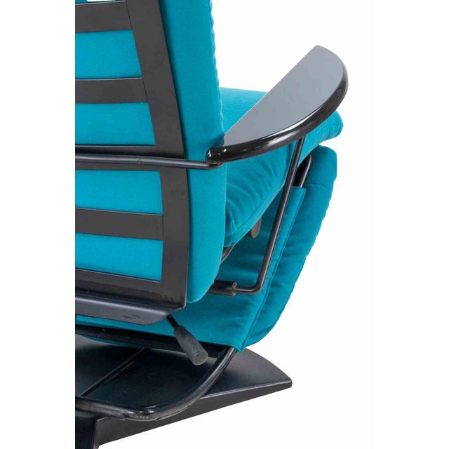Italian Chaise Longue in Painted Metal and Padded Fabric, 1970s For Sale - Image 6 of 11