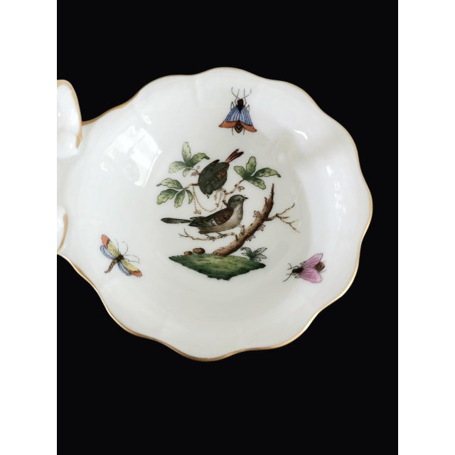 Herend Herend Rothschild Bird 1960s Twin Salt Cellar W/ Center Handle - Discontinued - For Sale - Image 4 of 7