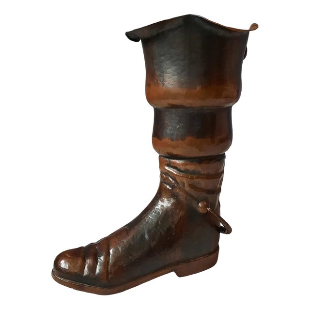 Large Brass Boot Cane Holder by Egidio Casagrande, Borgo Valsugana, Italy, 1950s For Sale