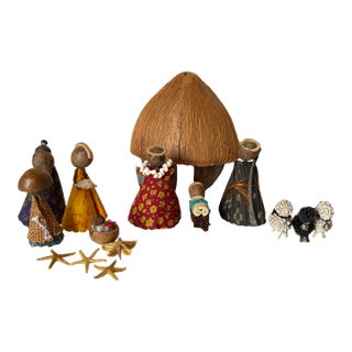 Mid-Century Modern 1950's Jean Judd Hawaii Handmade Nativity Set For Sale