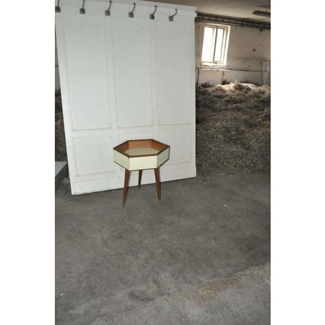 This can be used as a pedestal, vase holder, or for holding house plants. Wear consistent with age and use.