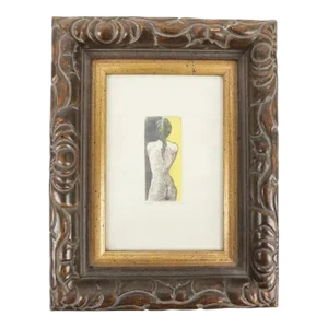 1950s Ruth Leaf, American. Color Etching on Paper "Nude", Framed