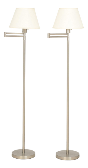 Mendizabal Swing-Arm Floor Lamps, Pair