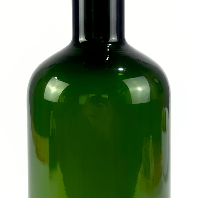 Bottle Green Striking Mid-Century Modern Green Bottle Vase by Otto Brauer for Holmegaard, Circa 1960s For Sale - Image 8 of 9