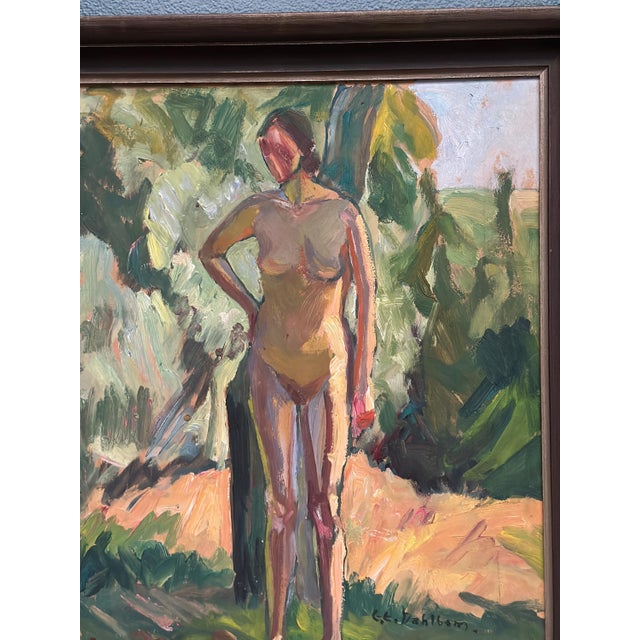 Clara-Eva Dahlbom, Standing Nude Woman, 1960s, Oil on Panel For Sale - Image 8 of 15