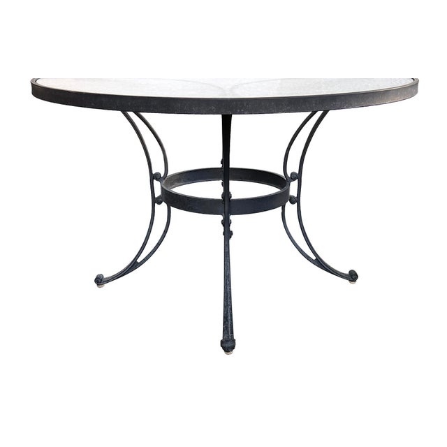 Modern Vintage Brown Jordan Aluminum Outdoor Round Table With Four Chairs For Sale - Image 3 of 13