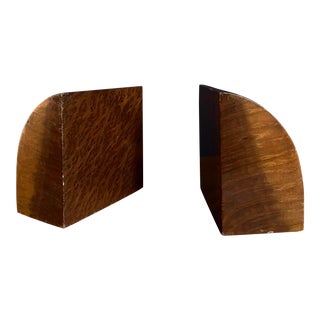 1920s Art Deco Burl Wood Bookends - a Pair For Sale