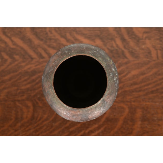 Mid 20th Century Ramon Ramirez Arts & Crafts Hammered Copper Vase For Sale - Image 5 of 9