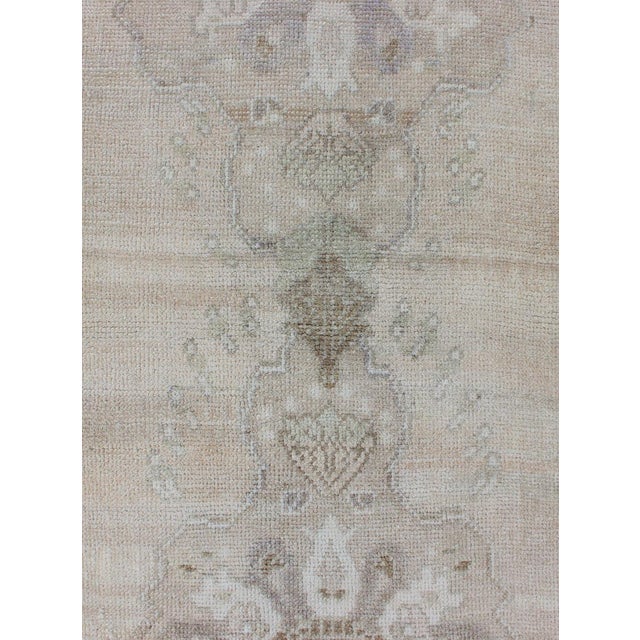 Taupe Vintage Turkish Oushak Runner in Sand, Soft Taupe, and Faded Ivory 2'5 X 7'7 For Sale - Image 8 of 11