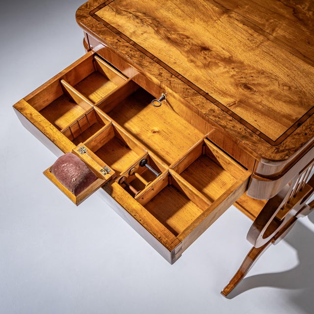 Brown Biedermeier Sewing Table, Saxony, 1830 For Sale - Image 8 of 9
