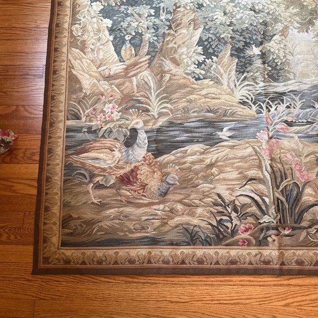 Traditional Beautiful Vintage Large Wool Tapestry Made for Ethan Allen For Sale - Image 3 of 10