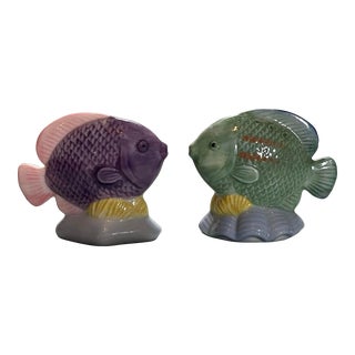 Mid 20th Century Takahashi Trading Company Tropical Fish Salt & Pepper Shakers- a Pair For Sale