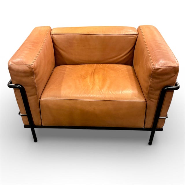 1980s Le Corbusier Jeanneret Perriand Cassina Lc3 Club Lounge Chair For Sale In New York - Image 6 of 8