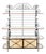 Maison Jansen Style Iron Brass & White Glass Bakers Rack with Cabinet, 1950s For Sale