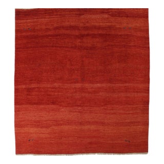 Vintage Hand-Knotted Persian Gabbeh Rug 8'9" X 9'6" For Sale