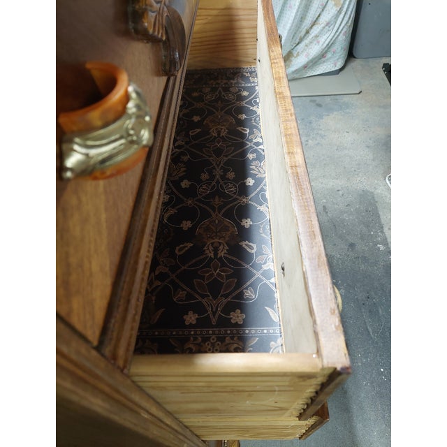 1940's Vintage Waterfall Dresser Tallboy Refurbished For Sale - Image 9 of 16