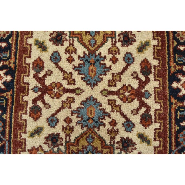 Textile Heriz Runner 2’6” X 8’7” Ivory Wool Tribal Hand-Knotted Oriental Rug For Sale - Image 7 of 13