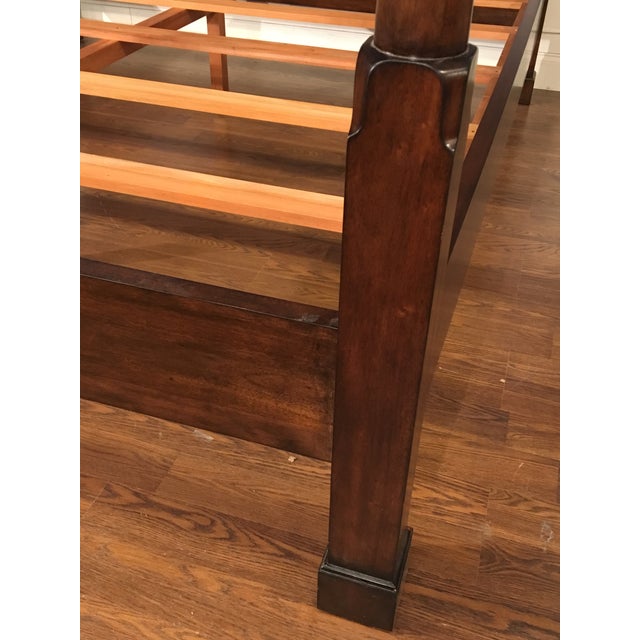 King Size Mahogany Pencil Post Bed by Leighton Hall - Showroom Sample For Sale - Image 10 of 11