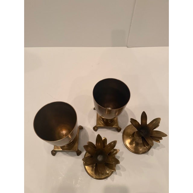 Metal Brass Lidded Pineapple Jars -a Pair For Sale - Image 7 of 10