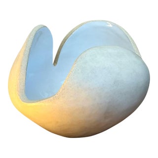 Vintage White Ceramic Sculptural Bowl For Sale