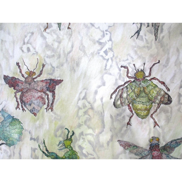 White Mid Century Painting " Life of Bugs " by Rita Wasserman For Sale - Image 8 of 16