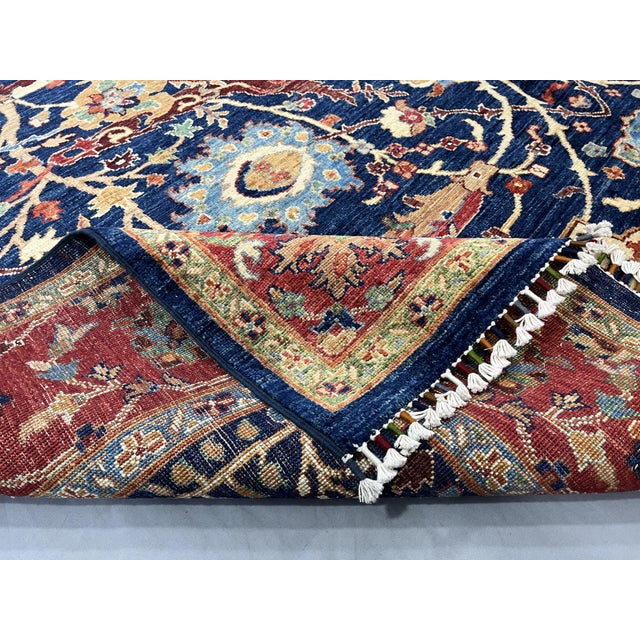 Navy Blue Bijar Persian Style Floral Wool Rug, 8' X 11' For Sale - Image 13 of 14