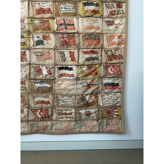 Folk Art Early 1900's Cigar Felt Quilted Tapestry For Sale - Image 3 of 5