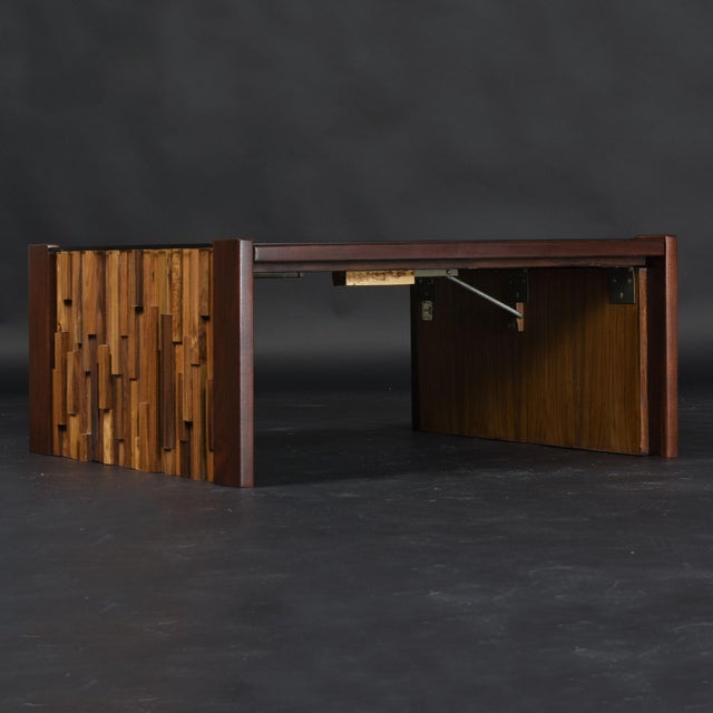 Brown Percival Lafer Brutalist Parquet Low Profile Brazilian Modern Side Tables For Sale - Image 8 of 18