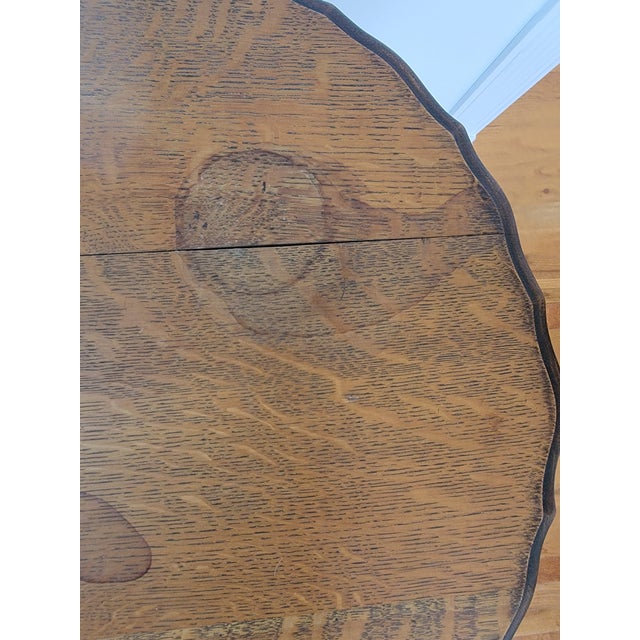 Early 20th-Century Oak Round Parlor Table With Barley-Twist Legs For Sale - Image 11 of 11