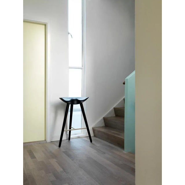 Contemporary Black Beech and Brass Bar Stools by Lassen, Set of 4 For Sale - Image 3 of 7