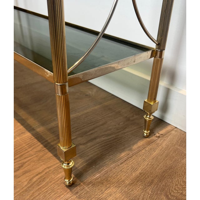 1940s Neoclassical silver metal shelves in the style of Maison Jansen For Sale - Image 11 of 12