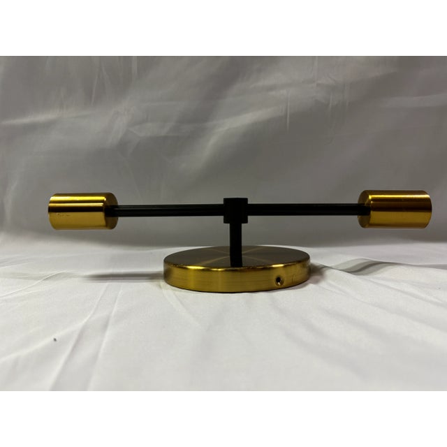 West Elm Double Bulb Brass and Black Sconce Chairish