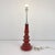 Dimensions: H 32” x W 10” Vintage German table/floor lamp with red ceramic base and beige fabric lampshade. Please see our...