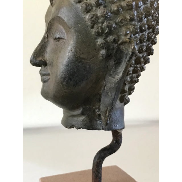19/20th Century Thai Bronze Buddha Head For Sale - Image 9 of 12