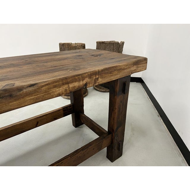 Wood Former French Workbench in Oak, 1950s For Sale - Image 7 of 18