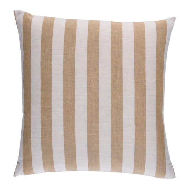 Schumacher Hanson I/O Stripe 22" Pillow In Sand For Sale